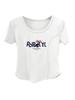 Camiseta de Algodón de Hombro con Manga Corta para Mujer 2025 Cuello Cuadrado Estilo Coreano Chic Diseño Chic Dulce y Hot Top Corto con Dobladillo