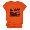 Mi primer año de acampada Amazon eBay sitio independiente moda casual camiseta de manga corta con cuello redondo para mujer