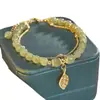 Pulsera de Rama Dorada y Hoja de Jade para Regalo de Cumpleaños de Mamá Día de la Madre Día de la Diosa Diseño de Nicho Pulsera Más Fácil de Combinar para Mujeres