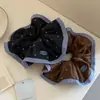 Goma para el pelo scrunchie de retazos de tela de lunares y bloques de color retro de nicho coreano para mujer, accesorio versátil para coleta