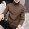 Camiseta de Manga Larga para Hombre de Otoño e Invierno, Doble Cara de Terciopelo con Forro de Felpa, Cuello Semi-Alto Cálido, Camiseta Básica Elástica Engrosada, Ropa de Otoño