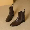 Botines Martin color nude, nuevos estilos otoño/invierno, diseño retro francés, tacón medio, tacón grueso, punta cuadrada, botines elásticos, botines de tobillo para mujer