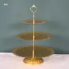 Suporte de Bolo de Ferro Forjado Europeu Adereços de Casamento Bandeja de Bolo Prato de Bolo de Pé Alto Ornamento de Mesa de Sobremesa Suporte de Bolo de Ferro Forjado