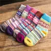 Meias de Lã Grossas Quentes para Mulheres Meias de Estilo Étnico de Duas Vias Agulha Grossa Linha Paralela Moda Casual Fabricantes de Haining