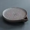 Cerámica Gruesa Simple Cuadrada Maceta Bandeja de Té Cerámica Bandeja de Almacenamiento de Agua Bandeja de Almacenamiento de Agua Seca Burbuja Mesa Base para Olla Accesorios para Ceremonia del Té Venta al por Mayor