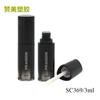 Tubo de brillo labial de plástico de fábrica, envase de cosméticos, esmalte labial triangular, tubo vacío, botella de miel labial negra con degradado de 3 ml
