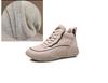 Zapatillas Deportivas Casuales de Caña Alta para Mujer, Tenis Blancos de Piel Genuina, Novedad Otoño e Invierno 2026, Versátiles, Bloques de Color Retro, Suela Gruesa, Zapatos de Papá