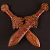 Madeira de Jujuba Fulminada Espada Tian Shi Escultura em Madeira DIY Pequeno Acessório Ornamento Taoísta Pingente Trançado Corrente de Celular Decoração para Pendurar