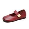 Jiezu 2025 Verão Novo Estilo Respirável e Confortável Retrô Francês Versátil Sola Macia Mary Jane Sapatos de Mãe Casuais e Fashion