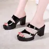 Sandalias de verano para mujer con punta abierta para uso en exteriores, nuevo modelo 2026, de tacón alto, suela gruesa, plataforma impermeable, sandalias de mujer tipo slip-on estilo mamá