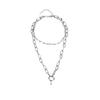 Collar de Doble Capa de Acero Inoxidable Igual al de Estrella Estilo Cool Ins Cadena Larga de Acero Titanio para Suéter para Hombre y Mujer Joyería Cadena para Clavícula