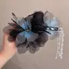 Grampo de cabelo de temperamento de alta qualidade acessório de cabelo luxo leve outono e inverno grampo tubarão grampo 2026 novo estilo coreano grampo de garra triangular