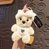 Nuevo Llavero de Oso con Lazo de Peluche, Llavero de Muñeco de Dibujos Animados Lindo, Colgante para Bolso de Pareja, Pequeño Regalo