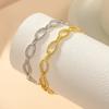 Pulsera Transfronteriza Estilo Europeo y Americano Comercio Exterior Transfronterizo Chapado en Oro y Plata de Cobre Hueco Chapado Eléctricamente Zirconia