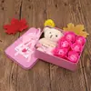 Urso de presente de Natal flor de sabão caixa de presente em forma de coração caixa de presente de ferro atacado personalizado