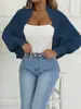 Comércio Exterior Outono e Inverno Cardigans Femininos Roupas Europeias e Americanas Transfronteiriças Casuais Soltos Cachecol Quente Jaqueta Suéter Irregular