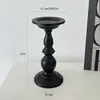 Portavelas Retro Columna Romana Negra, Decoración de Ambiente de Mesa, Adorno de Hierro Forjado, Vela Romántica, Luz de Vela, Portavelas de Aromaterapia