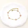 Estilo Ins Diseño de Nicho Joyería de Acero Inoxidable Cuentas de Piedra Natural Piedra Preciosa Facetada Pulsera de Flor Hecha a Mano para Mujeres