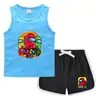 Chaleco de verano para niños 2023 pantalones cortos camiseta coreana casual absorbente de sudor dulce para niños pequeños y medianos conjunto de camiseta sin mangas