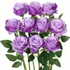 Rosa Artificial de Haste Única Buquê Transfronteiriço Decoração de Vaso para Casa Arranjo de Casamento Flores Artificiais Decoração Floral