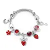 2026 Pan Jia Nuevo Producto Diseño Transfronterizo Más Vendido Dulce Lindo Pequeña Fresita Flor Mariposa DIY Pulsera de Cuentas
