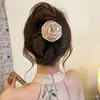 Grampo de Cabelo Redondo Rosa Seco Maillard de Primavera para Mulheres Clipe Torcido de Toque de Alto Padrão para Parte de Trás da Cabeça Grampo de Cabelo Acessórios de Cabelo para Mulheres