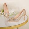 Zapatos Nuevos de Tacón Alto para Mujer, Tacones de Aguja, Nuevos Zapatos de Boda de Primavera y Otoño 2023, Zapatos de Moda con Pedrería, Elegantes y con Estilo