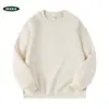 Nueva camiseta de manga larga pesada estilo americano para hombre, adecuada para otoño e invierno, corte holgado, base blanca lisa con forro polar