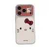 Diseño Sencillo de Gato a Cuadros Adecuado para Funda de Teléfono Apple iPhone 16 Pro Max Apple 17 con Ventana Galvanizada y Cubierta de Cuero para Teléfono