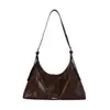 2026 Nueva Moda Bolso de Axila Diseño para Mujer Bolso de Hombro Único Cruzado Bolso de Mano Retro de Cuero Aceitado con Cera en Forma de Media Luna