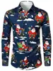 Camisa casual de moda europea y americana transfronteriza de Amazon, estampado temático de vacaciones para hombre, camisa de manga larga ajustada, moderna y versátil
