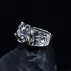 Anillo para perro Bago s925 bully plateado Palo de hueso de latón incrustado con perro del zodiaco Seiko tendencia individual para hombre