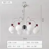 [Yan Xuan] Bola Vermelha Pérola Feijão Mágico Antigo Medieval Chandelier Creme Francês Lâmpadas Bauhaus Simples Modernas para Proteção Ocular