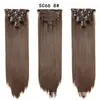 Venta al por mayor transfronteriza juego de 7 piezas de extensiones de cabello sintético clip-in de 22 pulgadas 130g, piezas para cubrir cabello lacio