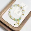 Pulsera de Bambú Verde Natural Tianshan Cartera de Mujer Bolsa de Dinero Abultada Seda Dorada Jade Pulsera de Mejor Amiga de Gama Alta Regalo Venta al por Mayor