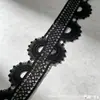 Accesorio de puntilla de 4.5 cm, patrón circular de un solo lado, en stock, blanco, seda de leche calada, para mangas, cuellos y ropa, con código de barras