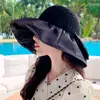 Sombrero de Mujer Verano Parasol Protección Solar Protección UV Sombrero de Pescador Cubierta Facial Negro Goma Sombrero para el Sol Transpirable Ala Ancha Capucha