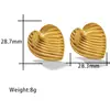 Comercio exterior transfronterizo superventas simples retro moda liso plisado geométrico clásico oro real 18K acero inoxidable aretes