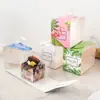 Caixa de embalagem de bolo portátil caixa de embalagem de bolo mousse ponto ocidental caixa de embalagem PET fábrica de material de panificação atacado