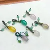 Colgante Pequeño de Agata Roja con Vaina de Loto al por Mayor para Fabricantes, Colgante de Accesorios DIY Tejido a Mano de Calcedonia Amarilla con Brote de Magnolia