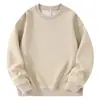 Nuevo Producto de Primavera y Otoño: Sudadera de Algodón Chino Leche de Seda Color Sólido Cuello Redondo con Logo Impreso Personalizado, Holgada Casual para Grupo, En Stock