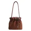 Bolsa Tote de Veludo Plissado Estilo Coreano para Mulheres 2025 Novo Estilo de Inverno Exquisite Alta Qualidade Textura Bolsa de Ombro Único