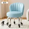 Taburete con Ruedas Giratorias para Uso Doméstico, Taburete Bajo Silencioso con Respaldo, Taburete Pequeño para Niños Aprendiendo a Caminar, Taburete Redondo para Costura, Taburete para Cambiarse los Zapatos