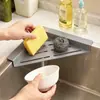 Prateleira de Armazenamento Multifuncional para Canto de Pia de Cozinha, Suporte de Drenagem Triangular para Pia, Suporte de Armazenamento para Pano de Prato/Pano de Limpeza na Borda da Pia
