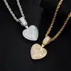 Europa y Estados Unidos transfronterizo caliente chapado en oro moda cobre incrustado circonita amor colgante Joker metal hip hop moda cool collar al por mayor