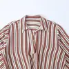 Camisa de rayas marca Z con un moderno bajo abullonado, popular en AliExpress, estilo europeo y americano, transfronterizo, dulce y fresca, Sudeste ZA