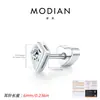 Modian D Color Moissanita Plata de Ley S925 Cotidiano Unisex Versátil Cómodo para Dormir Stud de Hueso de Oreja Roscado No Extraíble