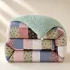 Edredom Colcha de Gaze Dupla Camada com Estampa de Coração Girly e Lã de Leite para Uso Doméstico Infantil Super Macio Colcha de Primavera/Outono Colcha de Inverno Quente Espessada