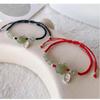 Pulseira de cordão vermelho de jade Hetian natural ano do dragão ano de nascimento para homens e mulheres zodíaco Dragão pulseira de casal tecida à mão