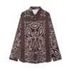 Conjunto de camisa de manga longa estampada e calça de verão estilo europeu e americano para mulheres 2026 20711 mistura de fibra sintética com etiquetas removidas
